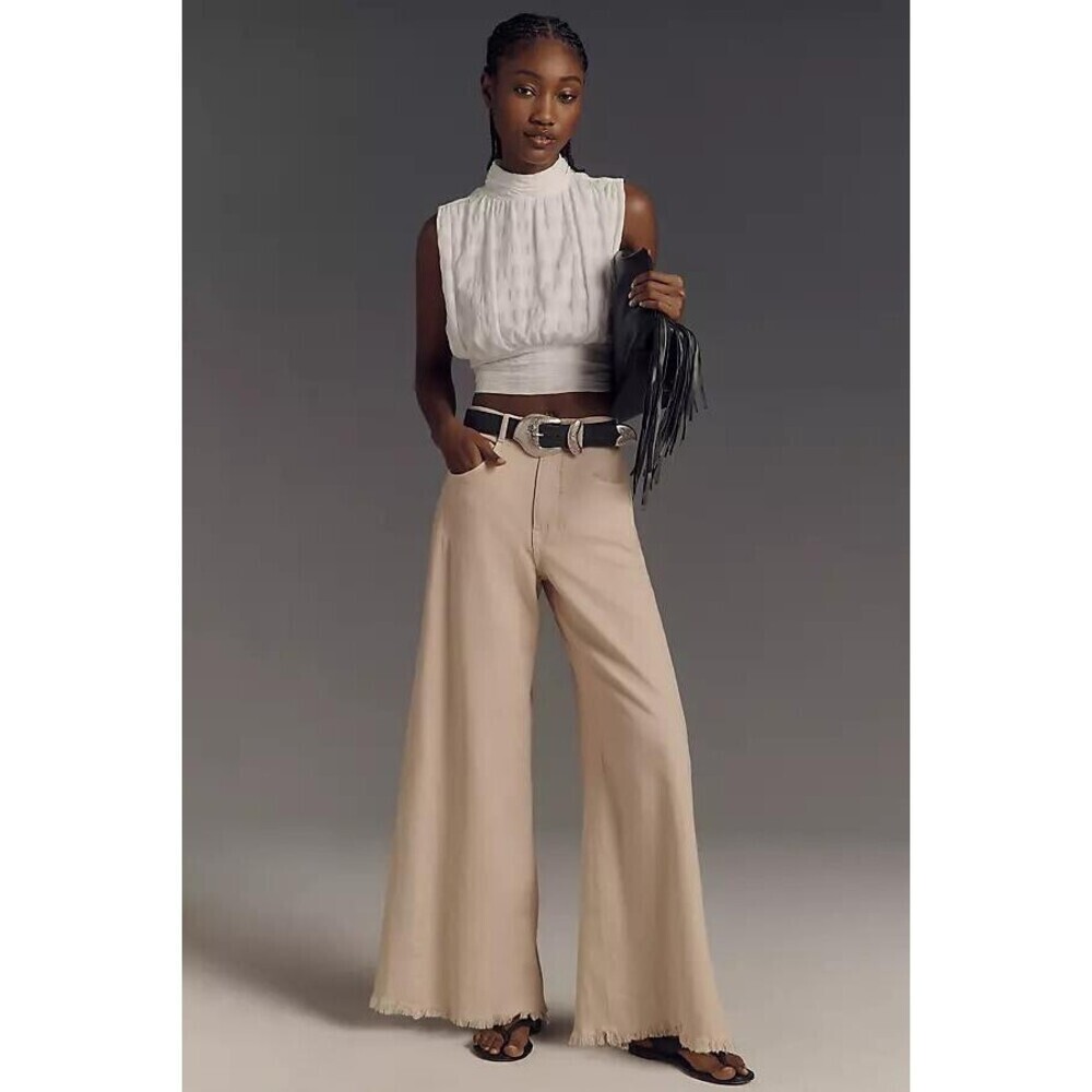 The Adi Linen Mid-Rise Flare Pants by Pilcro 29 - Picture 2 of 2